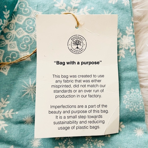 Mahogany Bag with A Purpose Snowflake Graphic Blue Linen Tote Bag - Picture 3 of 5